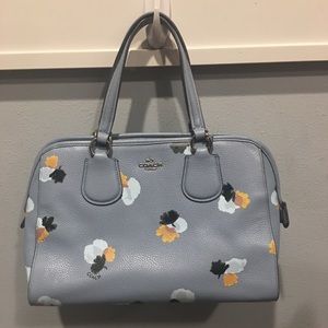 Coach light blue floral handbag